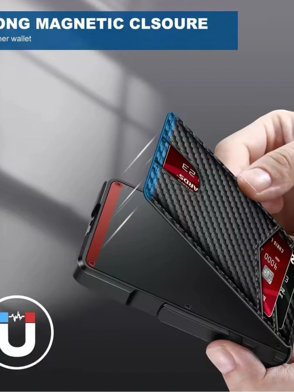 Minimalist Men's RFID-Blocking Leather Card Wallet - Black
